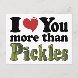 Ich liebe dich mehr als Gurken Postkarte