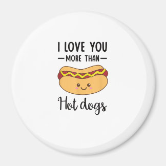 Ich liebe dich mehr als Hot Dogs Lustiger Wurst-Wo Magnet