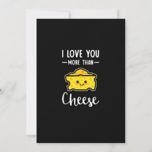 Ich liebe dich mehr als Käse Lustiger Kawaii Valen Feiertagskarte