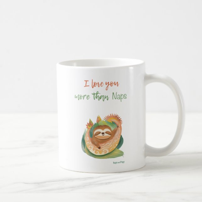 Ich liebe dich mehr als Nickerchen Kaffeetasse (Rechts)