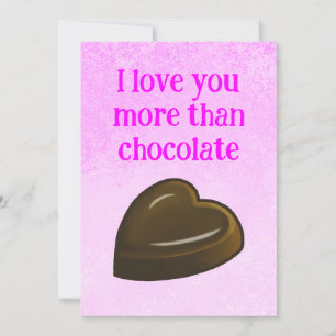 Ich liebe dich mehr als Schokolade Feiertagskarte