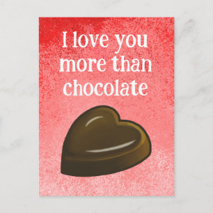 Ich liebe dich mehr als Schokolade Feiertagspostkarte