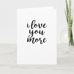 Ich liebe dich mehr elegantes Liebesdesign Karte