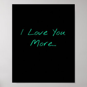 Ich liebe dich mehr handgeschriebener Stil Poster