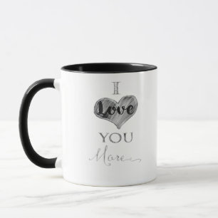 Ich liebe dich mehr Kreidetafel Herz Typografie Tasse