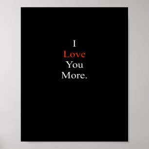 Ich liebe dich, mehr minimales Design Poster