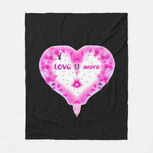 Ich liebe dich mehr Rosa Herz Romantisch Fleecedecke