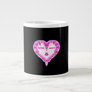 Ich liebe dich mehr Rosa Herz Romantisch Jumbo-Tasse