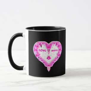 Ich liebe dich mehr Rosa Herz Romantisch Tasse