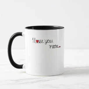 Ich liebe dich mehr Rote Herzen Typografie Design  Tasse