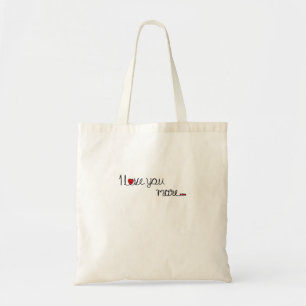 Ich liebe dich mehr Rote Herzen Typografie Design Tragetasche