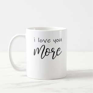 Ich liebe dich mehr, sage es die ganze Zeit, läche Kaffeetasse
