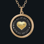 Ich Liebe dich mein ganzes Leben lang mit meinem g Vergoldete Kette<br><div class="desc">Das ideale Geschenk für Ihre Ehefrau zum Jubiläum. Gold Herzdesign mit den Worten,  die ich Sie Liebe. Um den Kreis herum sind die Worte mit allem Herzen für mein ganzes Leben.</div>