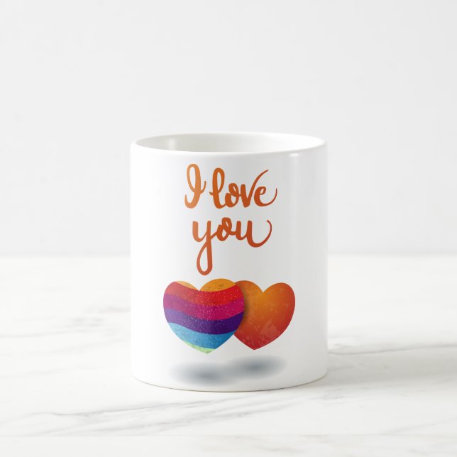Ich Liebe dich mit ein paar Herzen Kaffeetasse (Mittel)