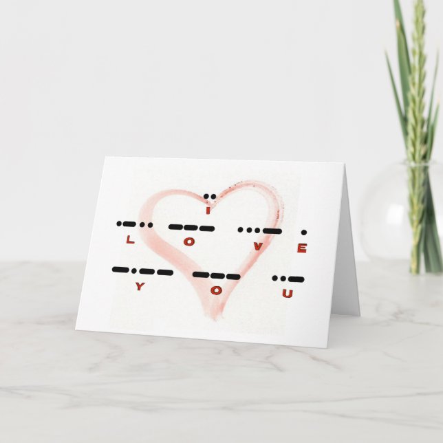 ICH LIEBE DICH - Morse Code & Buchstaben Karte (Vorderseite)