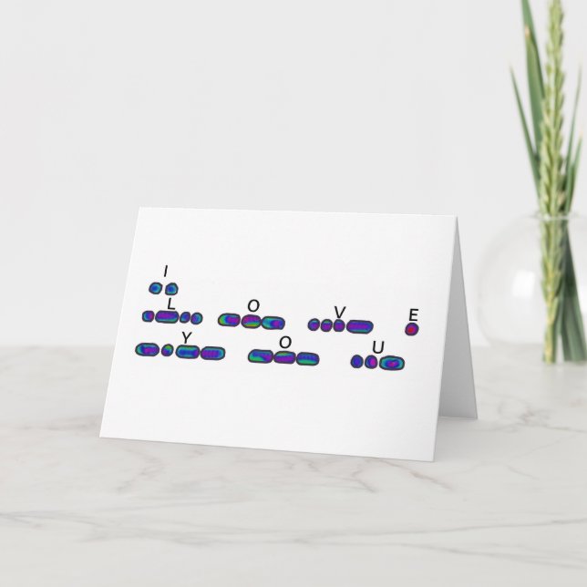"Ich liebe Dich" Morse-Code-Farbenkarte Karte (Vorderseite)