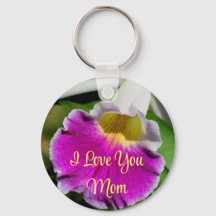 Ich liebe dich, Mutter Orchideenblume Schlüsselanhänger