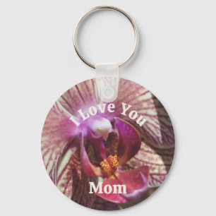 Ich liebe dich, Mutter Orchideenblüte Nahaufnahme Schlüsselanhänger