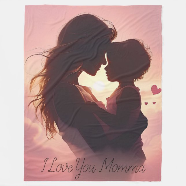 Ich liebe dich Mutti Fleecedecke (Vorderseite)