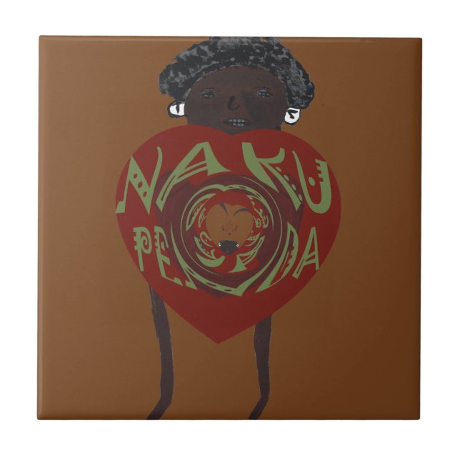 Ich Liebe dich! Nakupenda Sana Fliese (Vorderseite)