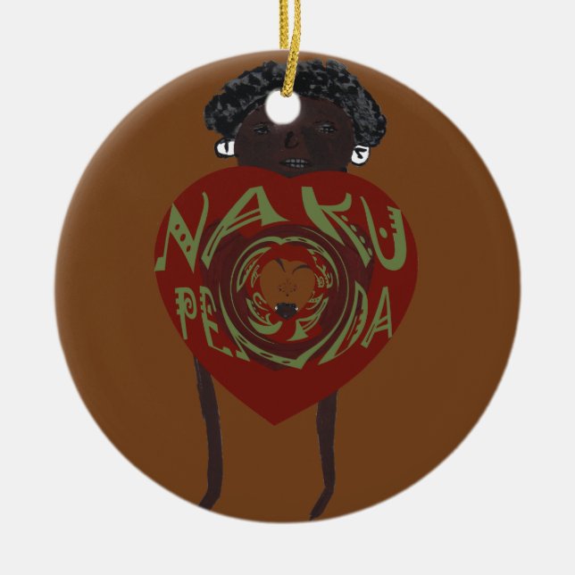 Ich Liebe dich! Nakupenda Sana Keramikornament (Vorne)