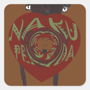 Ich Liebe dich! Nakupenda Sana Quadratischer Aufkleber