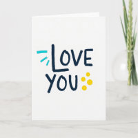 Ich liebe dich Navy Teal Kunstkarte
