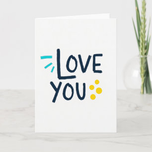 Ich liebe dich Navy Teal Kunstkarte Karte