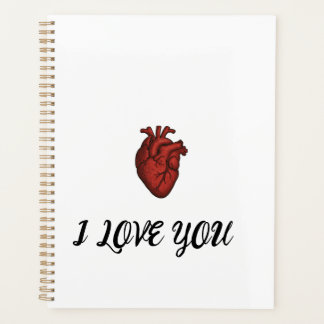 "ICH LIEBE DICH"-Notizbuch mit anatomischer Herz-G Planer