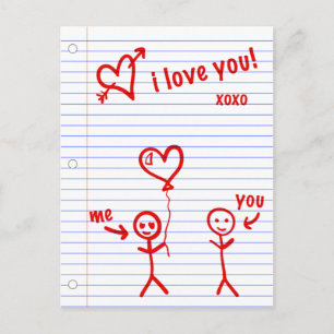 ich liebe dich Notizbuch Papier Skizzen Postkarte