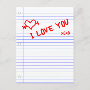 ich liebe dich : Notizbuchpapier Postkarte
