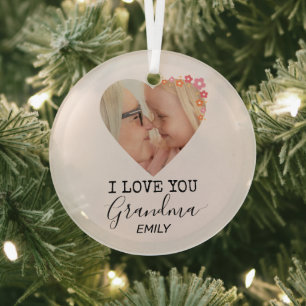 Ich liebe dich Oma Personalisierter Weihnachtssc Ornament Aus Glas
