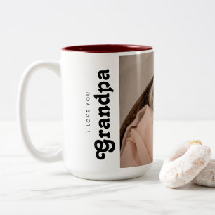 Ich liebe dich Opa Foto vom Baby Zweifarbige Tasse