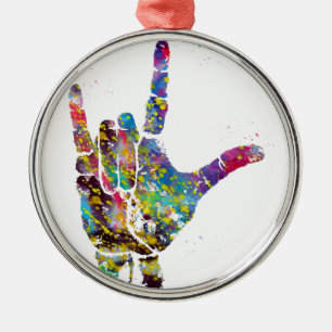 Ich liebe dich ornament aus metall
