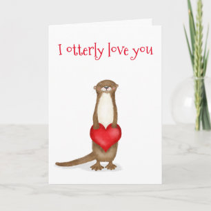 Ich liebe dich Otter zum Valentinstag Karte