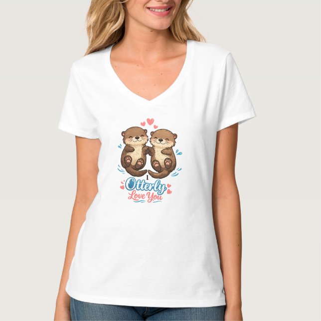 Ich liebe dich otterlich T-Shirt (Vorderseite)