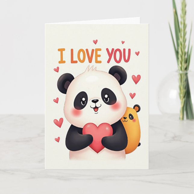 Ich liebe dich Panda Karte (Vorderseite)