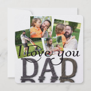 Ich liebe dich Papa, Fotocollage Feiertagskarte