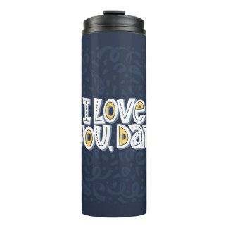 Ich Liebe dich, Papa. Richtiges Schreiben auf dem Thermosbecher