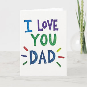 Ich liebe dich Papa Süße Kunstkarte Karte