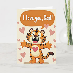 Ich liebe dich Papa Tiger Streifen Karte