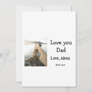 Ich liebe dich Papa Vatertag elegant Foto Text hin Feiertagskarte