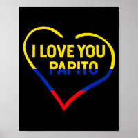 Ich liebe dich Papito Bandera Kolumbien Flagge Glü