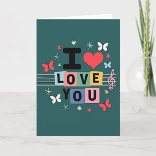Ich liebe dich Pastell-Kunstkarte Karte