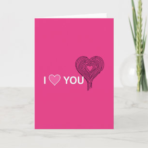 Ich liebe dich Pink Herz Kunstkarte Karte