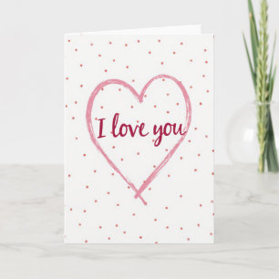 Ich liebe dich Polka-Punkt-Herzkarte Karte