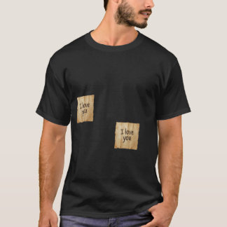 "Ich liebe Dich" Post-it Notes Minimalist Schwarze T-Shirt