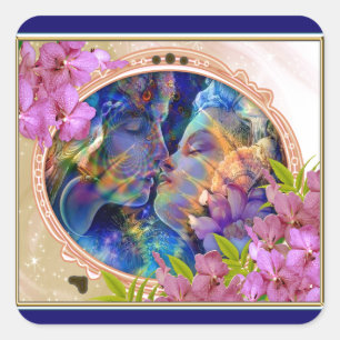 Ich Liebe dich Quadratischer Aufkleber