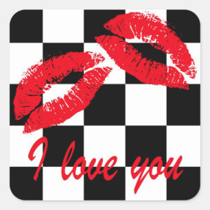 Ich Liebe dich Quadratischer Aufkleber