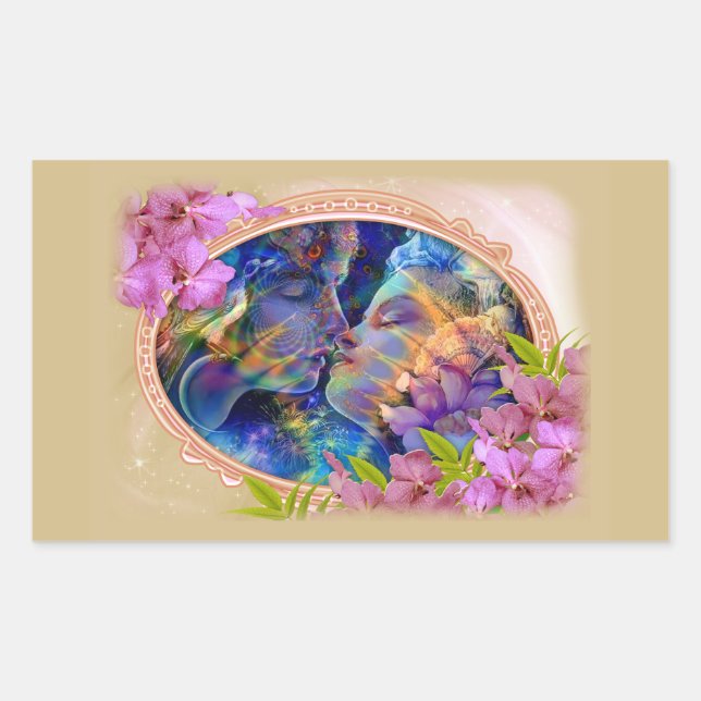 Ich Liebe dich Rechteckiger Aufkleber (Vorderseite)